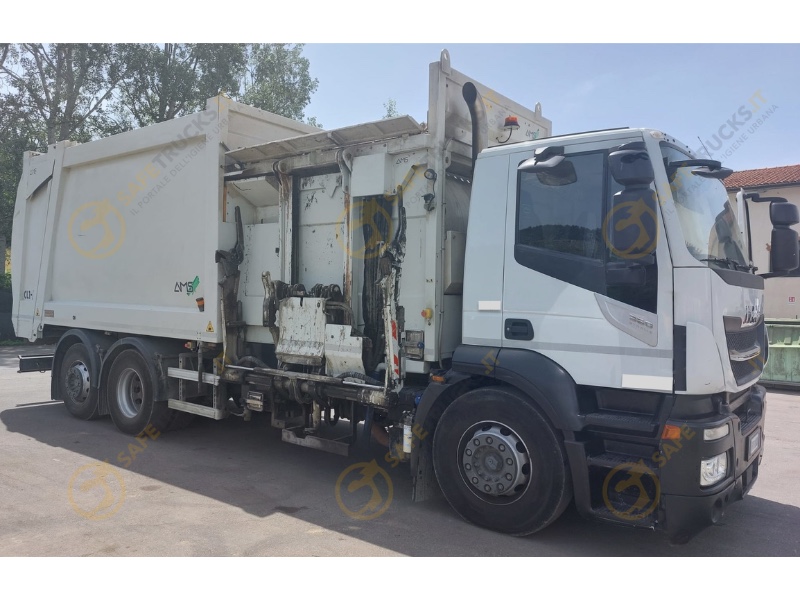 compattatore laterale ams usato raccolta rifiuti camion telaio iveco euro 6 CL1 natural