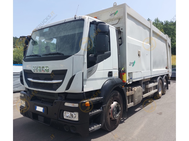 compattatore laterale ams usato raccolta rifiuti camion telaio iveco euro 6 CL1 natural